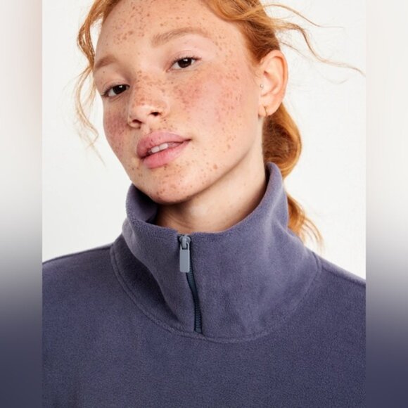 Old Navy Micro Fleece Cropped Pullover in 'Volcanic Glass', Size Large - Picture 2 of 11
